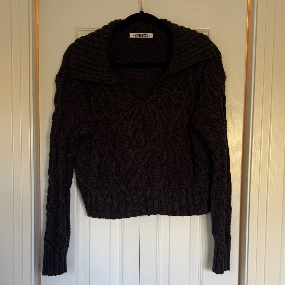 Ciao Lucia - Charcoal Cable Pullover